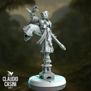 Panda Monk Mini | Martial Artist Miniature | Kung Fu Warrior Animal Monk | By Claudio Casini Art