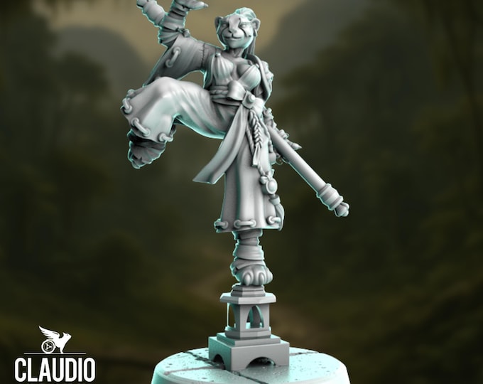 Panda Monk Mini | Martial Artist Miniature | Kung Fu Warrior Animal Monk | By Claudio Casini Art