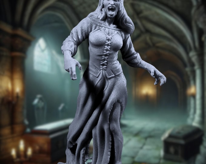 Female Vampire Spawn  Mini | Female Dhampir  Miniature | By TPK Labs