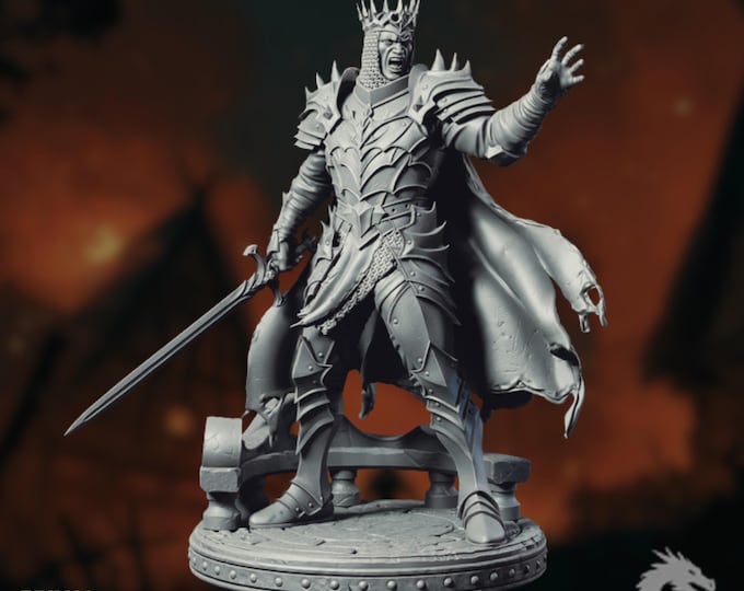 Mad King Miniature | Fallen Ruler Mini | Cursed Boss NPC | By Primal Collectibles