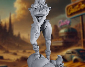 Retro Space Girl Pinup Miniature - 3D Printed Mini - SFW & NSFW Models - Gaz Minis