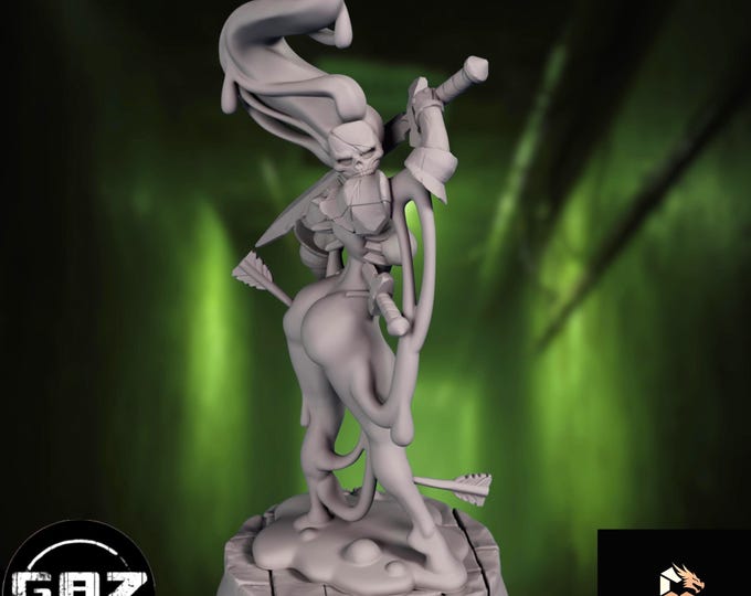 Ooze Knight Pinup Miniature | Slime Fighter Model Kit | Gaz Mini's