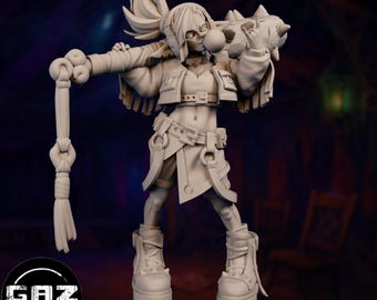 Female Goblin Barbarian Mini | Punk Style Goblin Fighter Miniature | Savage NPC Boss | By Gaz Minis