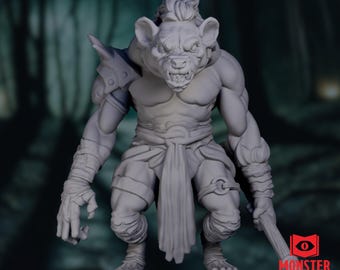 Gnoll Fighter Mini | Ferocious Hyena Monster | Forest Ambusher NPC | By Monster Atlas