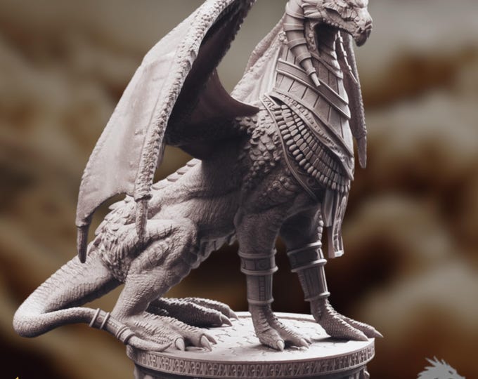 Sand Dragon Mini | Desert Dragon Miniature | Huge Ancient Wyrm Boss Creature