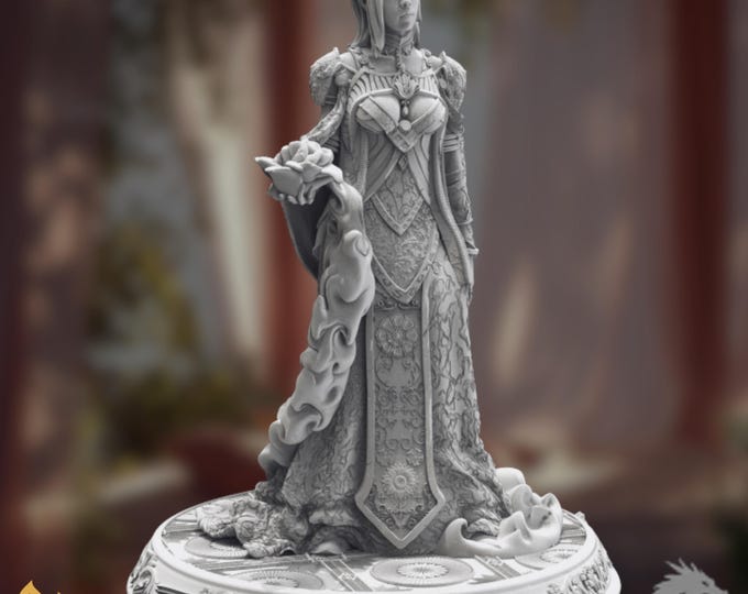 High Elf Priestess Mini | Noble Wizard Miniature | Court Mage NPC | By DM Stash