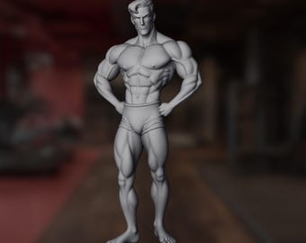 Male Bodybuilder Miniature | Gym Athlete Mini | 32mm–75mm Resin Civilian Modern RPG Diorama Scale Model