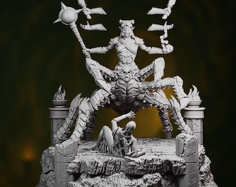 Demon Spider King Mini with Arm Options | Arachnid Overlord Dungeon Lair Ruler Miniature for Epic Boss Fights | By TPK Labs