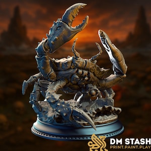 Giant Crab Monster Mini | Coastal Sea Beast Boss Miniature | DM Stash Creature for 32mm Scale