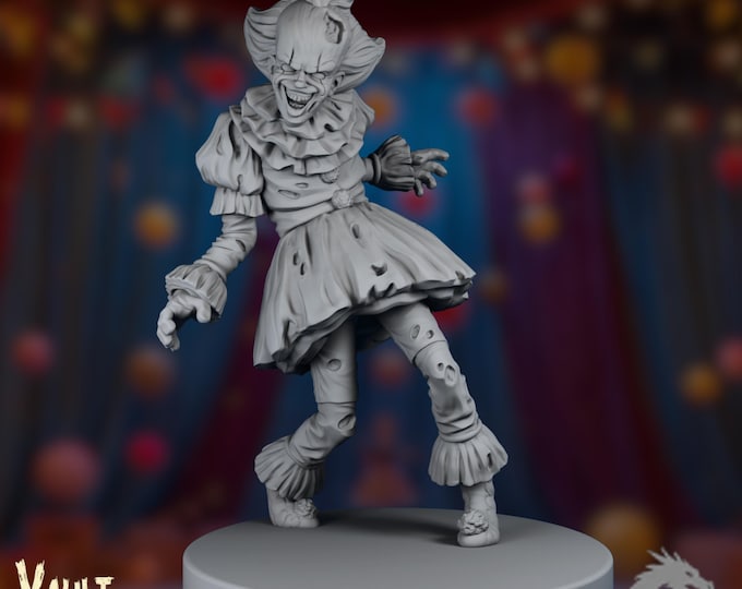 Circus of the Dead Clown Mini | Zombie Performer Miniature | Twisted Carnival NPC | By VaultZ