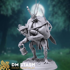 Loot Goblin Fantasy Mini | Goblin Bandit with Loot Sack Tabletop RPG Miniature | 28mm to 75mm | Pathfinder Mini | Monster Mini | By DM Stash