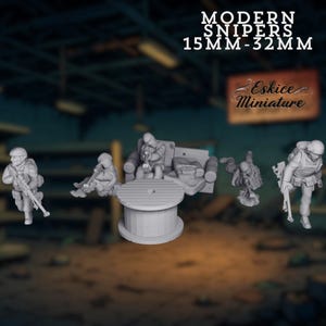 Modern Sniper Team Miniaturen | Urban Warfare Marksmen Set | 15 mm–32 mm Maßstab | Von Eskice Miniatures