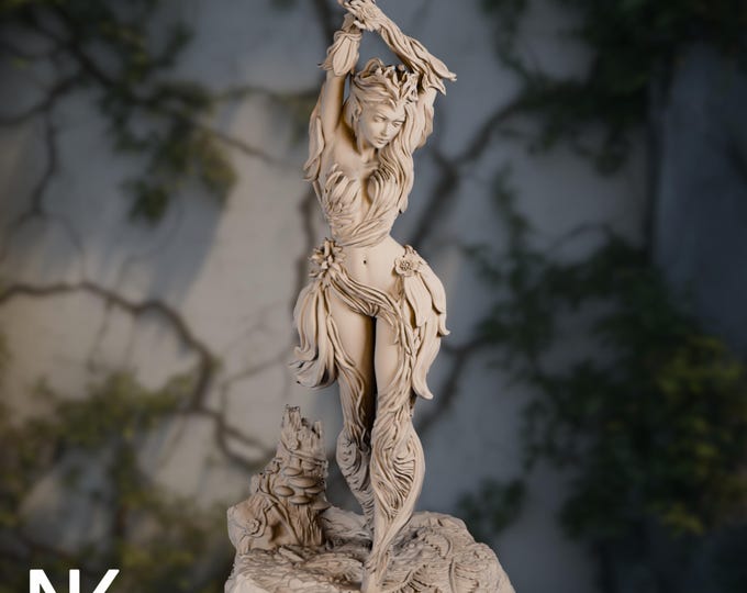 Eyrine the Forest Nymph Resin Model Kit | 120mm Fantasy Sprite with Scenic Base | Premium Display Figure | By Nerikson