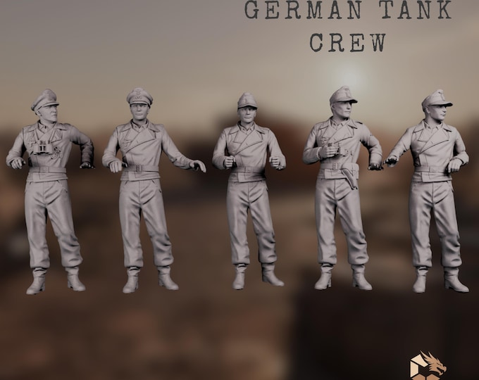 WWII German Tank Crew Miniatures | Panzer Soldiers | Tank Commander & Driver Set | By 3Dimontis