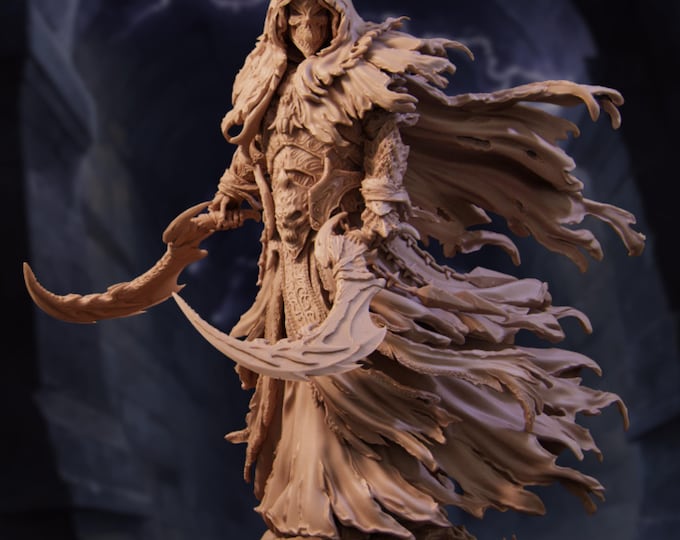 Death Resin Model Kit | Grim Reaper Collectible Statue | 140mm Dark Fantasy Premium Display | By Nerikson