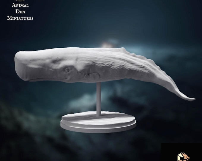 Sperm Whale Mini | Ocean Animal Miniature | Deep Sea Creature Model | By Animal Den Miniatures