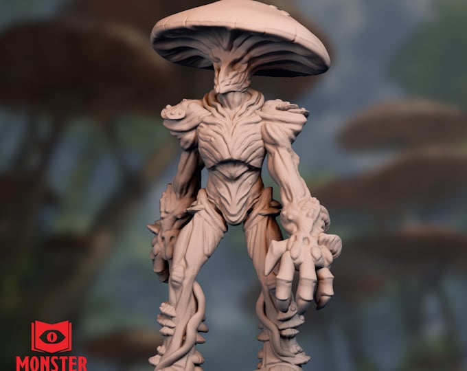 Myconid Spore Stalker Mini | Towering Mushroomfolk Creature | Underdark Guardian NPC | By Monster Atlas