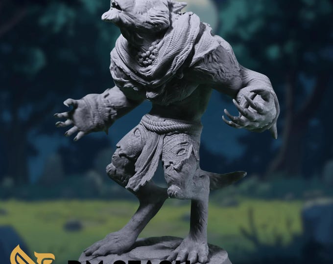 Howling Werewolf Mini | Cursed Lycanthrope Werewolf Miniature | By DM Stash