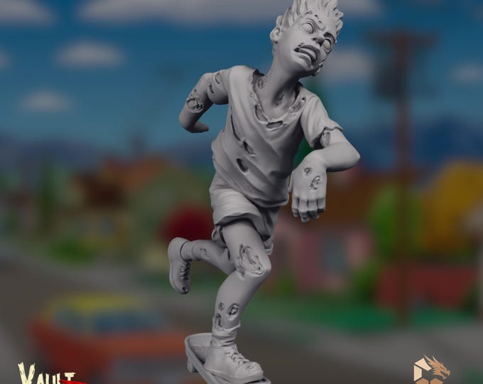 Zombie Skater Boy Mini | Infected Teen Miniature | Apocalypse Horror Encounter | VaultZ
