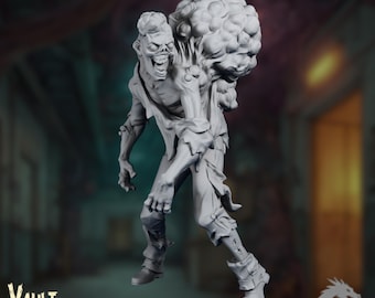 Mutant Zombie Mini | Fungal Horror Miniature | Infected Walker with Bloated Back | by Vault Z