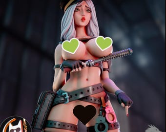 Female Police Pinup Miniature | NSFW Law Enforcement Mini | by Chagarin
