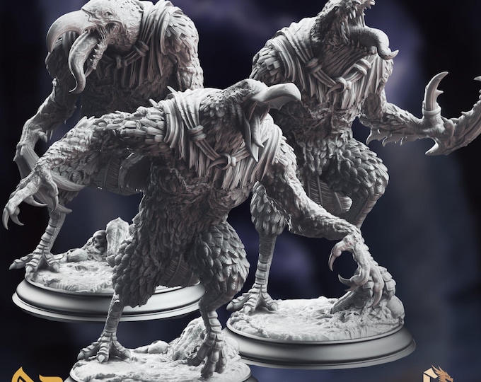 Ravenous Crows Mini Set | MonstrousCarrion Fiends Miniature | 32mm–75mm Resin Horror | By DM Stash