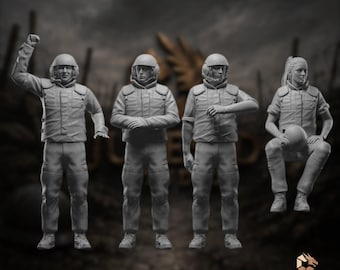 Israeli Tank Crew Mini Set | IDF Armoured Crew Miniatures | 32mm–75mm Modern Resin | By 3Dimontis