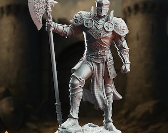 Halberd Champion Fighter Mini | Oath of the Crown Paladin Miniature | By DM Stash