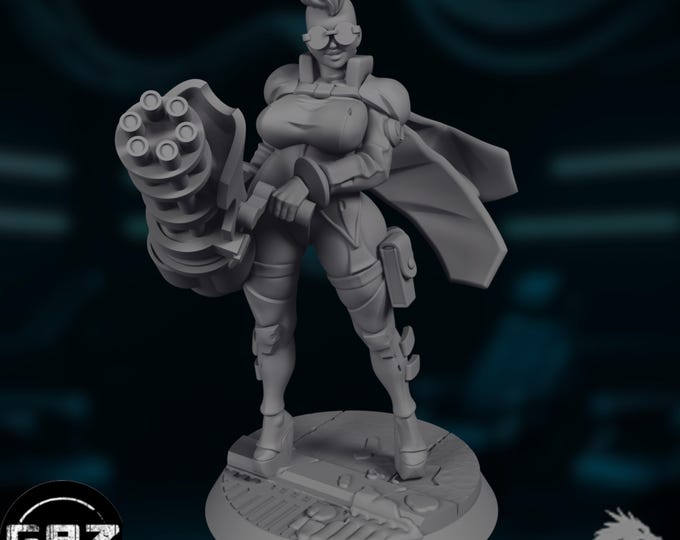 Gatling Gun SFW/NSFW Mini | Heavy Weapon Specialist Mini | Adult Cyberpunk Gunner | Gaz Minis