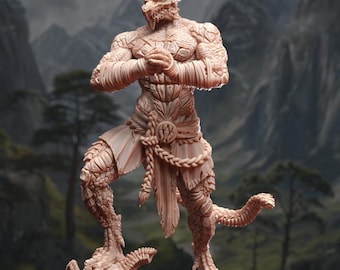 Monje Dragonborn en miniatura / Figura impresa en 3D para pintar, con múltiples opciones de escala / Por DM Stash