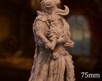 Lovers' Embrace Resin Model Kit: Tiefling and Noble, 75mm/140mm