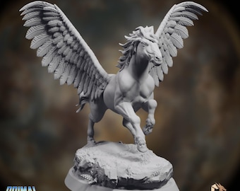 Pegasus Miniature | Celestial Winged Horse | 32mm 75mm Fantasy Resin | By Primal Collectibles