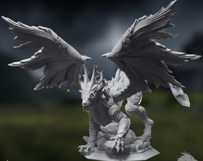 Gargantuan Fantasy Dragon | Ancient Wyrm Miniature | Epic Boss Creature | By DM Stash