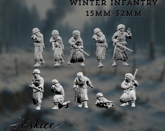 WWI American Infantry Mini Set | U.S. Winter Doughboy Soldier Minis | By Eskice Miniatures