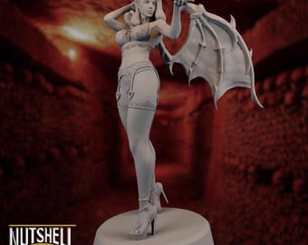 Seductive Succubus Figure | NSFW Demon Girl with Heels and Bat Wings | Premium Resin Display Model | By Nutshell Atelier