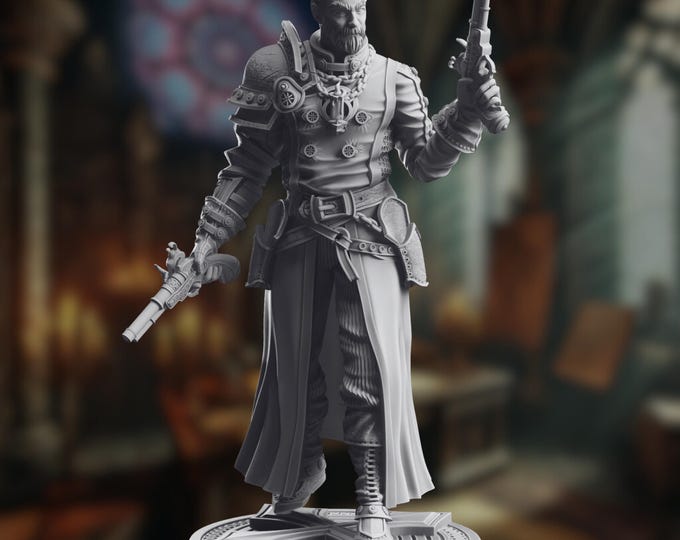 Human Gunslinger Inquisitor  Mini | City Watch Monster Slayer  Miniature | by DM Stash