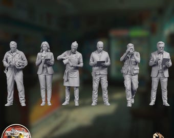 Working People Miniature Set | Modern City Workers Mini | 32mm–75mm Resin Urban Civilian | Diorama NPC Pack | By DoubleGDiecast