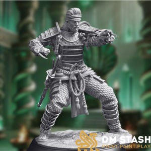 Masked Assassin Mini | Snake Masked Human Swashbuckler Miniature | By DM Stash