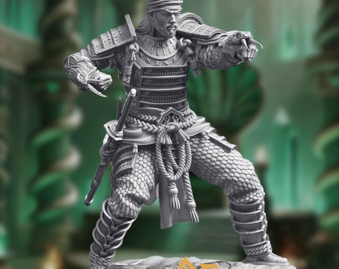 Masked Assassin Mini | Snake Masked Human Swashbuckler Miniature | By DM Stash