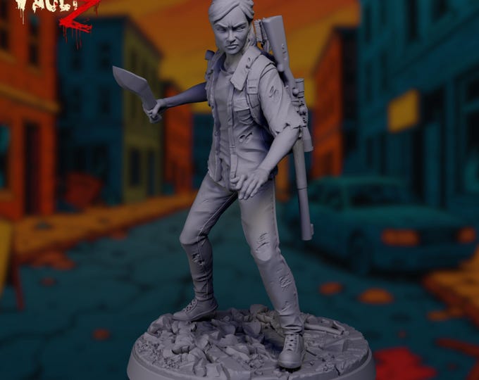 Female Apocalypse Fighter Mini | Zombie Survivor Woman with Rifle and Backpack | By VaultZ