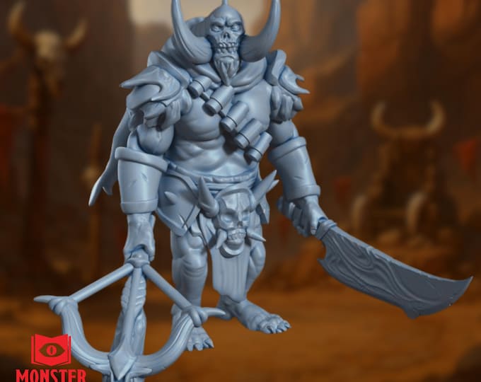 Infernal Orthon Mini | Large Devil Bounty Hunter Miniature for Hellish Encounters | By Monster Atlas