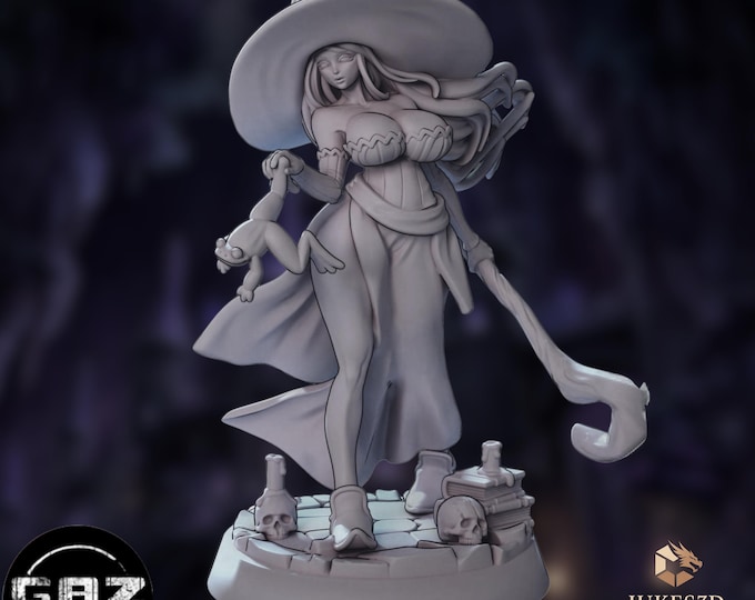 NSFW Witch Miniature | 3D Printed Adult Mini | Arcane Sorceress Display Piece | Gaz Minis