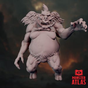 Nalfeshnee Mini | Winged Demon Boss Monster Miniature | Tusked Fiend with Wings | Monster Atlas