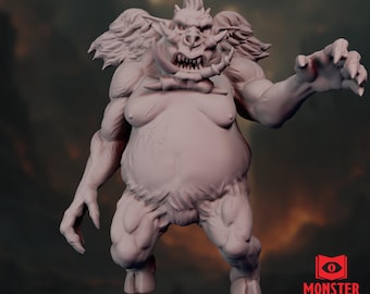 Nalfeshnee Mini | Winged Demon Boss Monster Miniature | Tusked Fiend with Wings | Monster Atlas