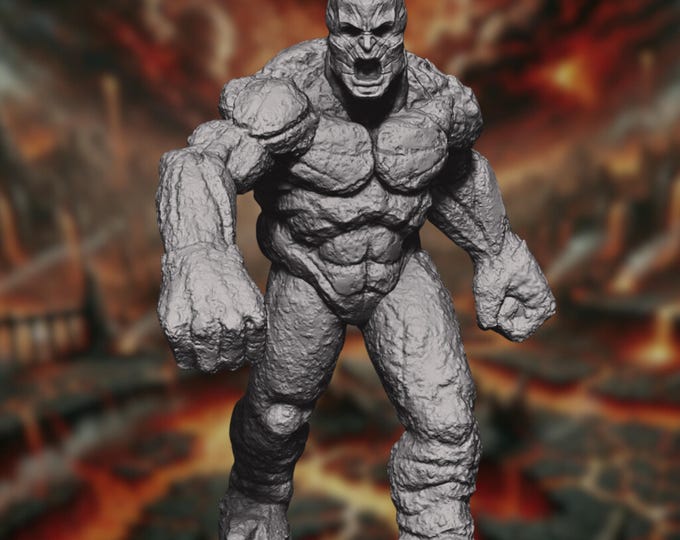 Clay Golem Mini | Hulking Construct | Stone Giant Mini | Rock Monster – By Monster Atlas
