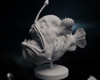 Humpback Angler Fish Paintable Miniature | Deep Sea Model Kit | Animal Den