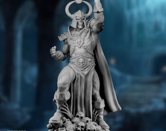 Necromancer Warlord Mini | Dostrath the Dominator Undead Sorcerer Boss Miniature | By Primal Collectibles