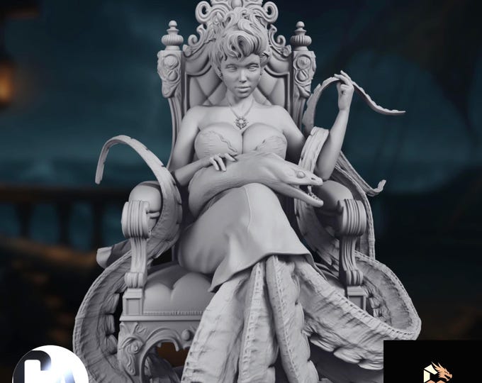 Mermaid Queen Model Kit | Ocean Ruler Display | Underwater Empress Miniature | CA3D
