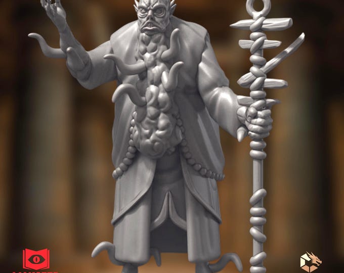 Cosmic Cleric Warlord Miniature | Comet Staff Phase Monster | Space Bending Enemy | Monster Atlas