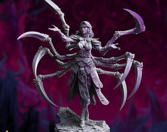 Drow Spider Queen Mini | Dark Elf Monster Miniature | 8-Armed Blade Horror NPC | By DM Stash